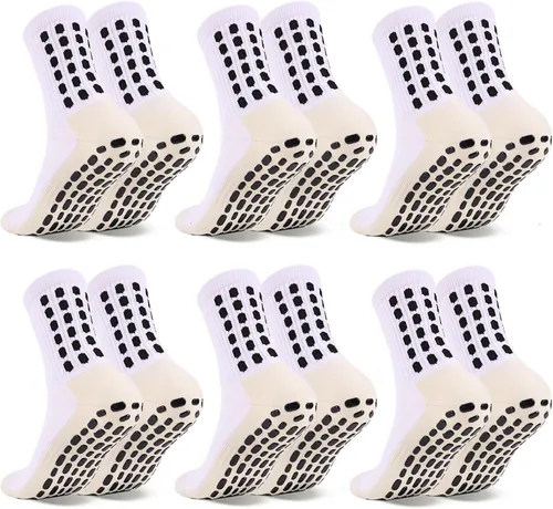 Vista 15 de 6 Pairs Grip Soccer Socks Colorful Non Slip Sports Football Basketball Hospital Yoga Socks for Men Women