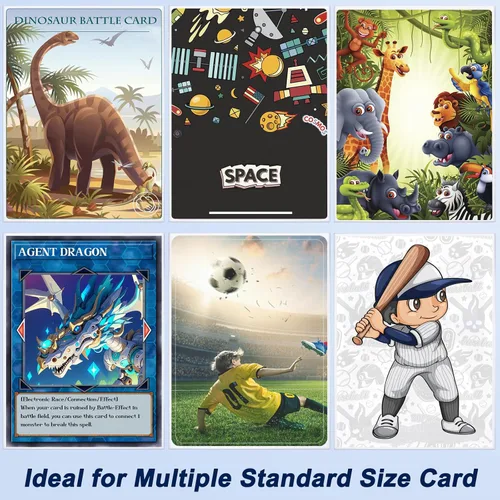 Vista 5 de 100 fundas transparentes para tarjetas intercambiables, fundas de plástico suave para tarjetas de béisbol, tarjetas deportivas, tarjetas de juego