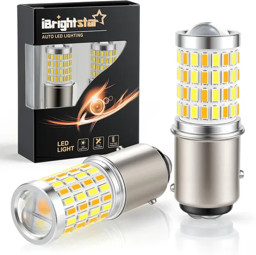 Vista 13 de iBrightstar Bombillas LED Super Bright 1157 2057 2357 7528 BAY15D P21/5W Switchback con proyector de repuesto para luces de circulación diurna/DRL