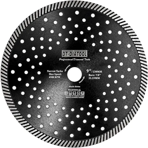 Vista 10 de DT-DIATOOL Hoja de diamante de 4 pulgadas para bloque de mármol de granito Disco de corte de diamante con segmentos Turbo y múltiples agujeros
