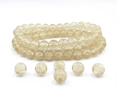 Vista 50 de DandS ltd Cuentas de cristal agrietadas para la fabricación de joyas, champán, pulseras vibrantes de bricolaje, collares, aretes, suministros