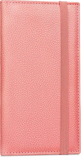 Vista 55 de Yarnic Funda para chequera personal, soporte para chequera con soporte para bolígrafo y divisor de plástico transparente integrado para cheques Rosa