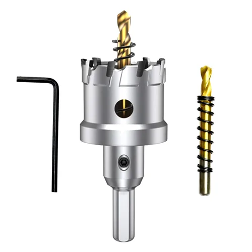 Vista 39 de ASNOMY Broca de sierra perforadora con punta de carburo de tungsteno para metal duro, cortador de sierra de agujero T.C.T de 1/2 pulgada con 2