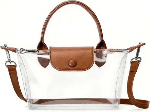 Vista 8 de Bolsa transparente para eventos en estadios, bolsa cruzada pequeña para mujeres y hombres, duradera e impermeable
