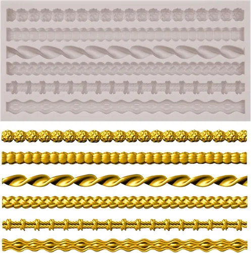 Vista 10 de Molde de fondant de silicona de voluta barroca para decoración de pasteles, 4.67x3.58 pulgadas Sin BPA, apto para lavavajillas, microondas, fácil