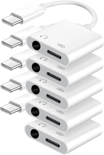 Vista 13 de Seulliya Adaptador USB C a 3.5mm para Auriculares y Cargador, Divisor 2-en-1 de Audio y Carga Rápida para Apple iPhone 17/16/15/Pro/Pro Max, iPad