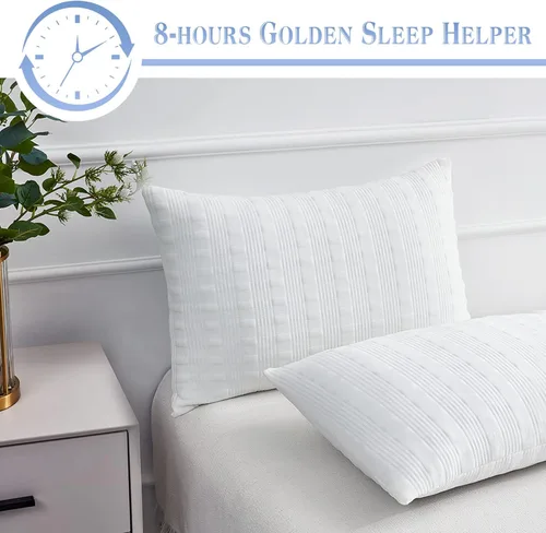 Vista 7 de Meoflaw Almohadas Refrescantes para Dormir Tamaño Estándar, Almohada de Cama de Espuma Viscoelástica Triturada con Funda de Almohada