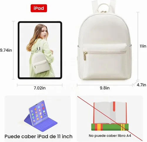 Vista 4 de LOVEVOOK Mini mochila pequeña y linda mochila de moda para niñas y mujeres Beige