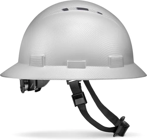 Vista 11 de Casco de construcción OSHA de ala completa con diseño camuflaje ventilado de acabado mate, suspensión de 6 puntos