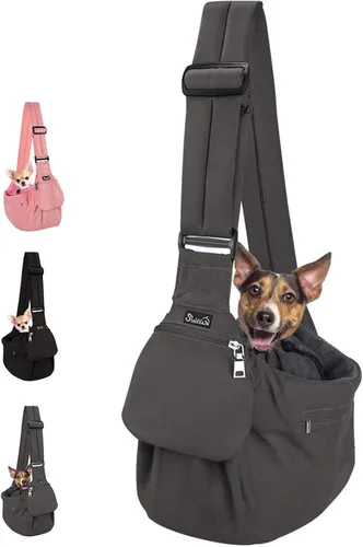 Vista 9 de Lukovee Transportador de Cabestrillo para Perros, Soporte Inferior Rígido y Correa de Hombro Acolchada Suave Ajustable, Cabestrillos para Perros
