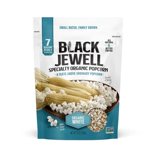 Vista 6 de Black Jewell Granos de palomitas de maíz blancos orgánicos, blanco selecto orgánico, 28.35 onzas (paquete de 3)