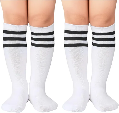 Vista 46 de Century Star Calcetines de fútbol de algodón para niños y jóvenes, calcetines de tubo suave, hasta la rodilla, calcetines deportivos largos