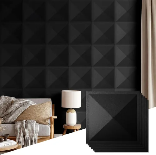 Vista 11 de Paquete de 12 paneles de pared 3D para decoración de pared interior, paneles de pared decorativos para oficina, sala de estar, dormitorio, vestíbulo