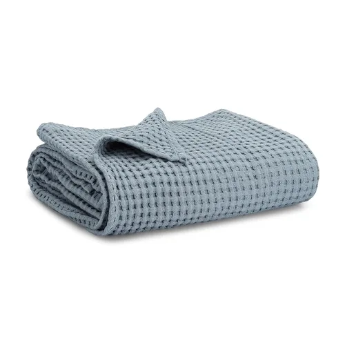 Vista 18 de Comfy Cubs Manta de bebé con tejido de punto gofre, manta de algodón de 40 x 40 pulgadas con diseño texturizado, manta ligera para cama, cuna Blush