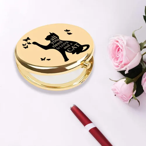 Vista 6 de Regalos para los amantes de los gatos, bolsa de maquillaje con cremallera de gato negro y organizador de neceser de viaje, Regalos decorados