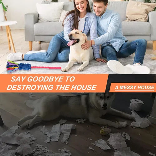 Vista 6 de wodoca Juguete de remolcador para perros, juguetes para perros para masticadores agresivos, juguete de cuerda fuerte para chirridos, juguete