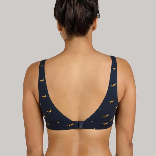 Vista 6 de MeUndies Brasier elástico de algodón orgánico con cuello en V, cómodo bralette para mujer, sin aros, tela exclusiva de Tienda