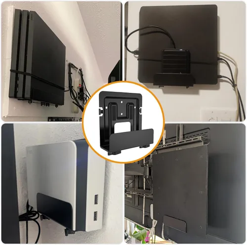 Vista 7 de Soporte de caja de cable, soporte para módem, soporte de pared ajustable para caja de cables para dispositivos pequeños y anchos, compatible