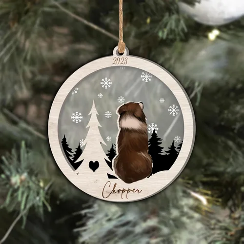Vista 291 de Nazenti Adorno de Navidad conmemorativo personalizado, regalo personalizado de recuerdo de perro, condolencias por pérdida de mascotas, sabueso
