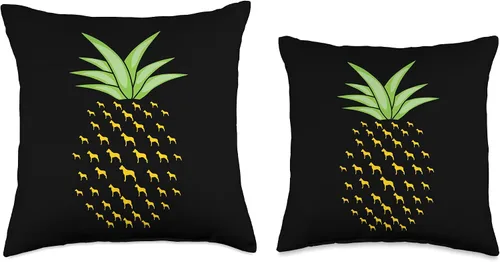 Vista 3 de Funny Dogo Argentino Dog Ananas Pineapple Throw Pillow