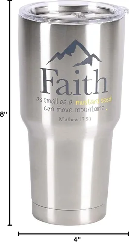 Vista 3 de Dicksons SSTUM-132 Faith As A Mustard Seed - Vaso de viaje de acero inoxidable de 30 onzas