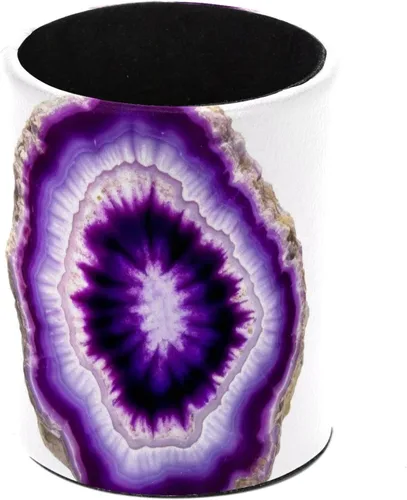 Vista 24 de Taza de PVC para escritorio, taza de lápiz rosa con mariposas para organizador de bolígrafos de escritorio, soporte para brochas de maquillaje