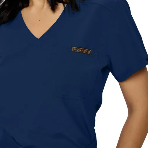 Vista 4 de Camiseta médica para mujer con un bolsillo para mujer