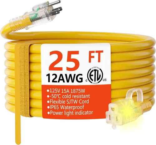 Vista 18 de HUANCHAIN Cable de extensión resistente de calibre 12 para exteriores, 6