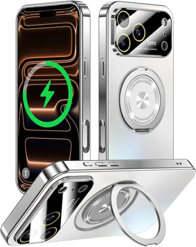 Vista 8 de Funda para iPhone 17 Pro Max con soporte magnético giratorio [cubierta de cámara integrada] [compatible con MagSafe] Funda delgada de protección a