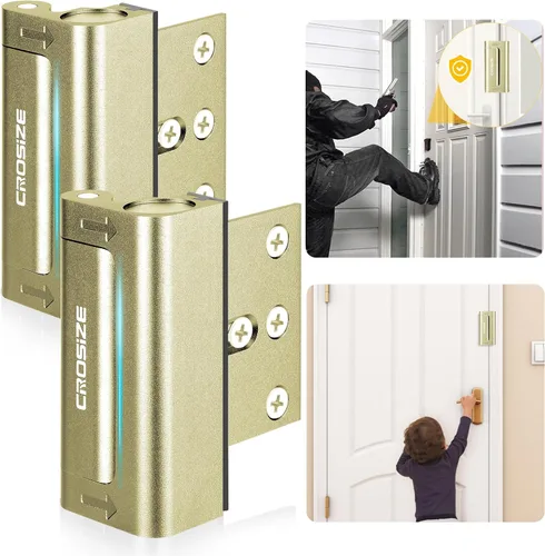 Vista 13 de Cerradura de seguridad para puertas del hogar, cerradura de refuerzo de metal mejorada, cerradura de seguridad para puertas de 3 pulgadas que