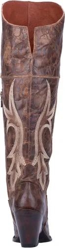 Vista 4 de Dan Post Botas Para Mujer Jilted Bordado Snip Toe Botas De Vestir De La Rodilla De Tacón Alto 3 "Y Más - Marrón, Marrón