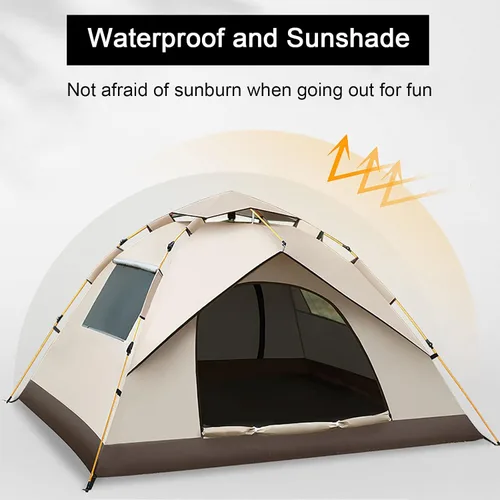 Vista 4 de Generic 2-4 Person Camping Dome Tent, Waterproof Windproof,Portable Tent Bag,Automatic Pop Up Camping Tent with 2 Doors and 2 Mesh