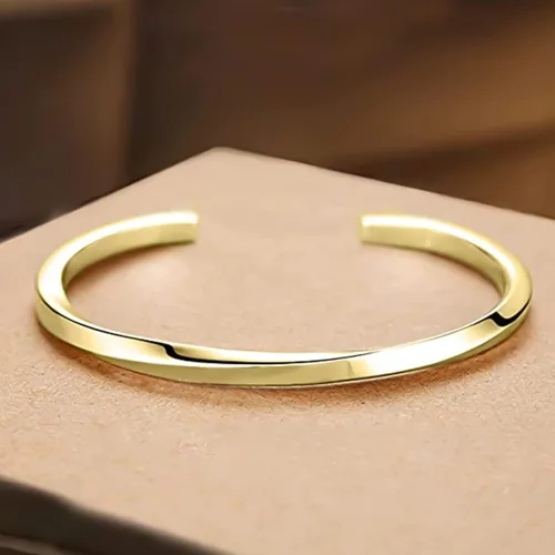 Vista 4 de HX SHARE Cuff Bracelets for Women 316 Stainless Steel Bracelet for Women Gold-Silver-Rose Gold Gifts for Girls and Women
