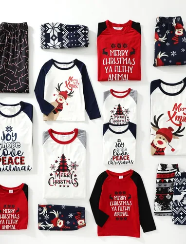 Vista 8 de PATPAT Pijamas de Navidad familiares a juego, pijamas de Navidad para la familia, mamá y yo, trajes de Navidad
