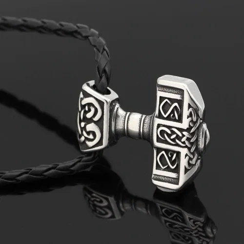 Vista 2 de GuoShuang - Collar con colgante de acero inoxidable 316L para hombre