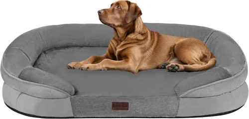 Vista 37 de Dwanton - Cama ortopédica para perros medianos con espuma de gel de memoria, sofá impermeable para perros, cama lavable para mascotas con cojín