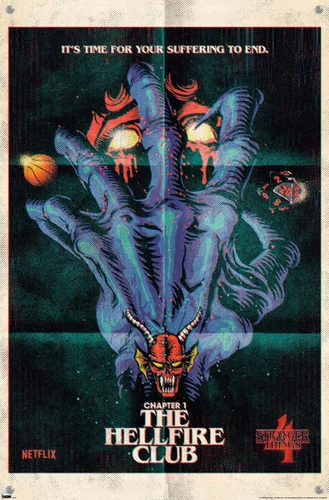Vista 4 de Trends International Netflix Stranger Things: Season 4 - Póster de pared con pasadores de presión del club Hellfire