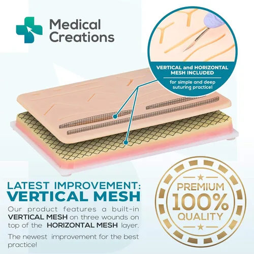 Vista 3 de Medical Creations - Kit de práctica de sutura - con serie de videos de sutura por cirujano certificado por la junta y guía de entrenamiento