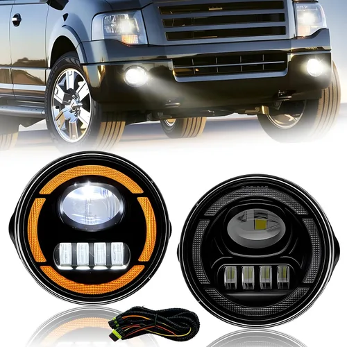 Vista 27 de Luces antiniebla LED y DRL para compatibles con Dodge Dakota 1997 1998 1999 2000/Dodge Durango 1998-2000, un par de luces antiniebla delanteras
