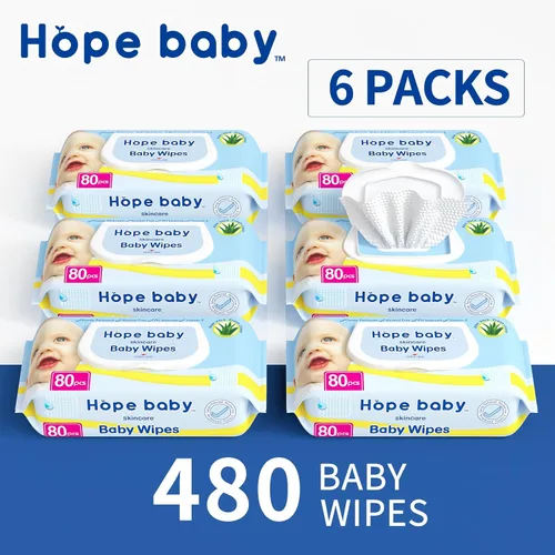 Vista 7 de Toallitas para pañales para niños pequeños, 480 unidades, toallitas húmedas puras sensibles con dispensador abatible, hipoalergénicas