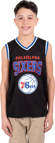 Vista 3 de Ultra Game Youth NBA Official Tank Top Mesh Sleeveless Muscle T-Shirt - Black