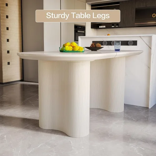 Vista 5 de Mesa de comedor de 55.11 pulgadas para 4-6 personas, mesa de comedor rectangular, mesas de comedor modernas para cocina, sala de estar, mesas