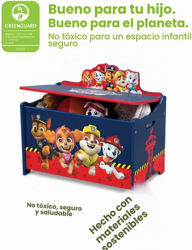 Vista 7 de Delta Children - Silla de escritorio con cubo de almacenamiento, Disney/Pixar Toy Story 4 y caja de juguetes de lujo, PAW Patrol