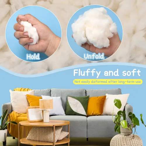 Vista 6 de Kogyxe Relleno de algodón peinado de 2.12 onzas, relleno de algodón de alta resistencia, relleno para animales de peluche, relleno de almohada