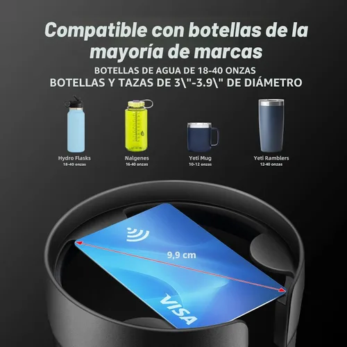 Vista 4 de TYKOR Expansor de portavasos para automóvil, extensor de portavasos para automóvil con base ajustable, se adapta a Yeti de 24/36/46 onzas