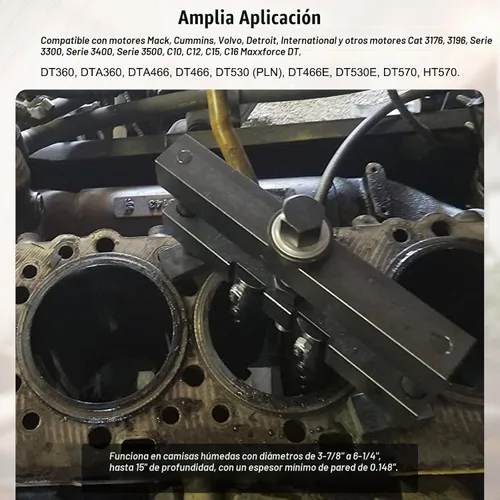 Vista 2 de Conjunto universal de extractor de revestimiento de cilindro – Extractor de revestimiento de cilindro de motor diésel resistente utilizado para Mack