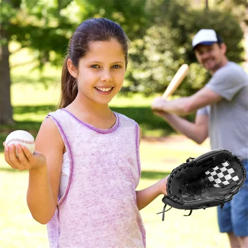 Vista 6 de Guante de béisbol, guante de béisbol y sóftbol, diseño ergonómico, guante cómodo y duradero para niños, jóvenes, adultos, entrenamiento