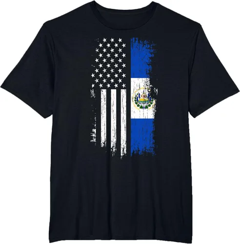 Vista 45 de Camiseta de la bandera de Estados Unidos salvadoreño - Camiseta de El Salvador USA