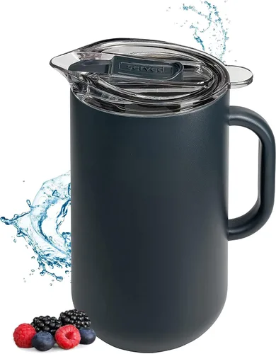 Vista 8 de Jarra Premium Aislada de Served (0.87 cuartos de galón/66oz) - Jarra de Acero Inoxidable con Pared Doble, Forrada en Cobre con Tapa - Jarra Térmica