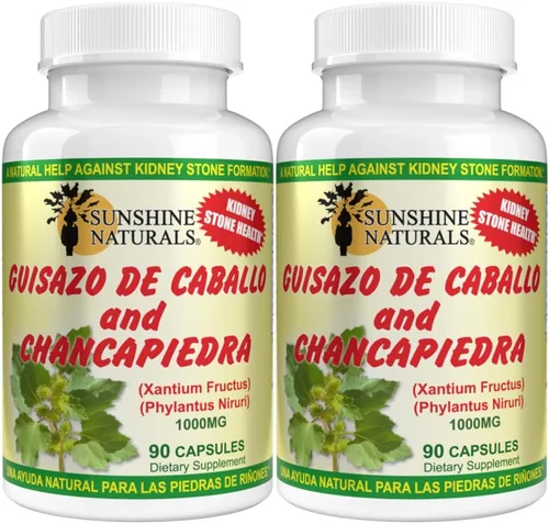 Vista 10 de Sunshine Naturals Chanca Piedra con Guisazo de Caballo, Hierba Tradicional Rompe Piedras, Suplemento de Apoyo para el Riñón y el Tracto Urinario